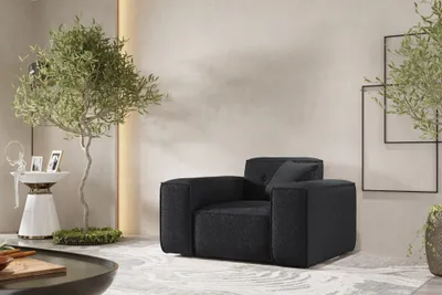 Productafbeelding van Designfauteuil CESINA, bekleed met stof Ascot in de kleur zwart
