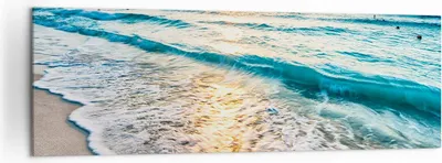 Produktbild von Bild auf Leinwand - Leinwandbild - Meer Welle Strand - 160x50cm - Wand Bild - Wanddeko - Wandbilder - Leinwanddruck - Bilder - Kunstdruck - Wanddekoration - Leinwand bilder - Wandkunst - AB160x50-3621