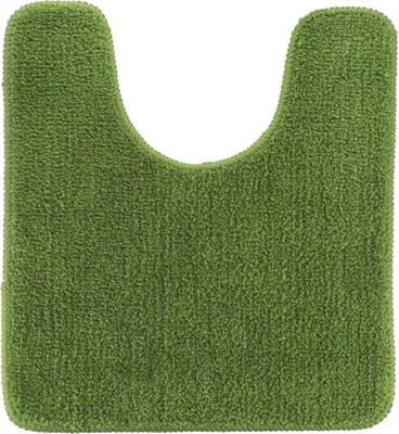 Productafbeelding van Unyqoos® Toiletmat met uitsparing – antislip toiletmat van microvezel, absorberend en machinewasbaar, olijgroen, 45 x 50 cm
