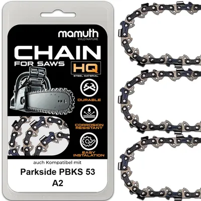 Produktbild von 3x Sägekette 45cm 1,5mm 0,325" 72TG für Parkside PBKS 53 A2