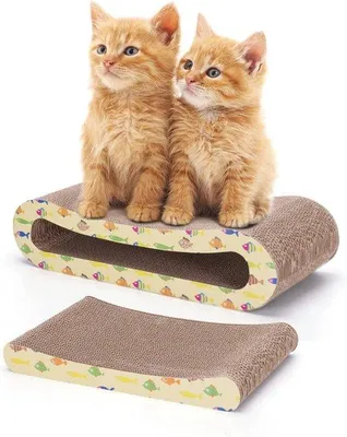 Image de Cartons Krabpaal pour chats Planches 2 en 1 avec herbe à chat en carton ondulé pour meubles disponibles dans les deux.