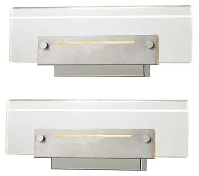 Produktbild von 2er Set LED Wandleuchte, Chrom, Acryl klar, Schalter, L 26 cm