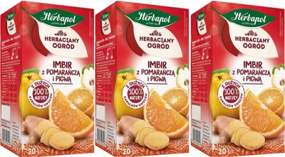 Produktbild von Herbapol Ingwer Orange Quitte Tee 60 Teebeutel - Früchtetee Kräutertee Mischung