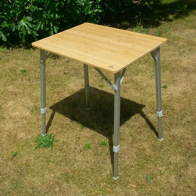 Produktbild von Bambustisch für Camping – Faltbar und verstellbar – 60 x 50 cm