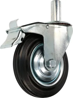 Obrázek produktu pro KOTARBAU® Lešenářské otočné kolečko 160 mm s čepem 27 mm a brzdou Pozinkované