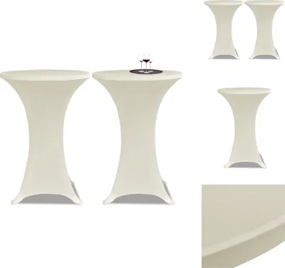 Produktbild von 2 x Tischhusse für Stehtisch Stretchhusse Ø80 cm cremefarben - Hussen