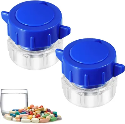 Produktbild von 2er Pillenmühle, Pillenpulverisierer, Tablettenmühle, Medizinsplitter, Pulverzerkleinerer und Aufbewahrungsbox