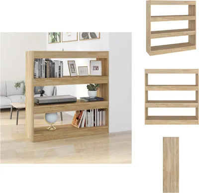 Zdjęcie produktu dla vidaXL Regał/przegroda do pokoju dąb sonoma 100x30x103 cm - Regały i biblioteczki