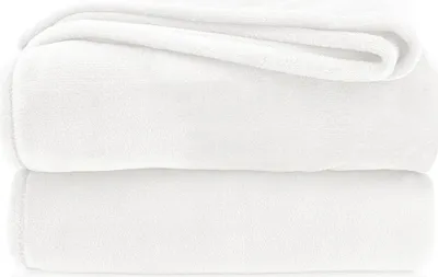 Produktbild von heimtexland ® Kuscheldecke SUPER SOFT Wohndecke Uni Flanell  Decke XXL Pärchen Sofadecke Typ380 Weiß 240 x 220 cm