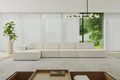Produktbild von ALTDECOR Ecksofa in L-Form IREA-L3-v4 412x165x77 cm Cremeweiß Corner Sofa Eckcouch Couch Wohnlandschaft Cauchsofa