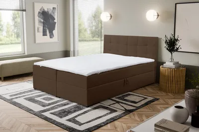 Produktbild von VENASI JESSA Boxspringbett 180x200 mit Bettkästen H2/H3 Matratze BRAUN