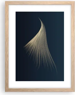 Produktbild von Gerahmtes Poster - Rahmen in heller Eiche - Golden Borsten Abstraktion - 30x40 cm - Wand Bild - Wanddeko - Wandbilder - Kunstposter - Wandposter - Bilderrahmen - Bilder - Kunstdruck - P2NPA30x40-4734
