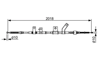 Produktbild von BOSCH Handbremsseil Seilzug Feststellbremse für MITSUBISHI L 200 / Triton Pickup (KAT, KBT) 1 987 482 516