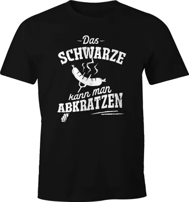 Produktbild von Herren T-Shirt Das Schwarze kann man abkratzen Spruch lustig Grillen Fun-Shirt Moonworks® schwarz S