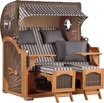 Immagine prodotto di Sedia da spiaggia Düne Grande oblò teak PE grigio design 545