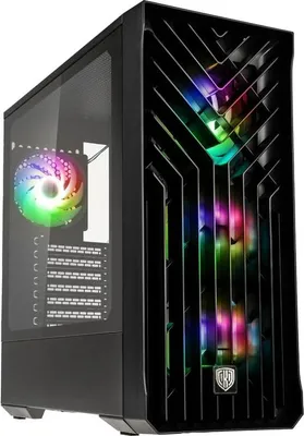 Produktbild von Kolink UNITY CASCADE ARGB, Midi Tower, PC, Schwarz, ATX, EATX, micro ATX, Mini-ITX, Stahl, Gehärtetes Glas, Gaming