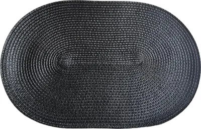 Produktbild von Ovale, geflochtene Platzsets 30 x 45 cm, Tischsets für Esstische, natürlich gewebt, hitzebeständig (oval, schwarz)