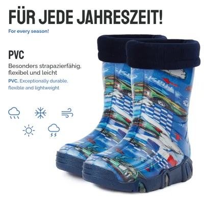 Produktbild von Ladeheid Kinder Mädchen Jungen Gummistiefel gefüttert Swk 26 (Mehrfarbig Bang, 21/22 EU)