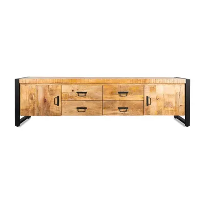 Imagen del producto de Mueble de TV bajo, modelo Britt, 200 cm, color marrón claro