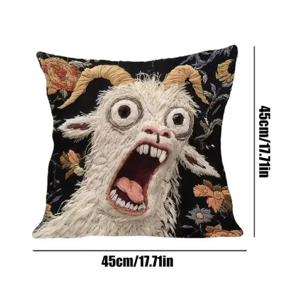 Produktbild von Dekorativer Kissenbezug mit Ziegenmotiv 45x45cm