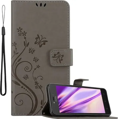 Zdjęcie produktu dla Cadorabo pokrowiec do Motorola MOTO C pokrowiec ochronny w kolorze szarym pokrowiec ochronny pokrowiec na telefon komórkowy etui w kwiaty etui w kwiaty