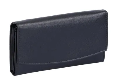 Produktbild von längliche schwarze Damenbörse, Kleingeldfach mit Druckknopf, Leder