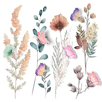 Image de Sanders & Sanders sticker mural fleurs des champs multicolore 30 x 30 cm