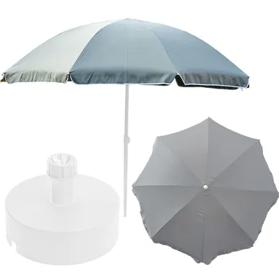 Produktbild von Sonnenschirm Gartenschirm Marktschirm 240 cm mit rundem Sockelset Garten Strand Balkon