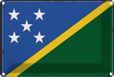 Produktbild von vianmo Blechschild 20x30 cm Salomonen Solomon Islands Flagge Fahne Wappen