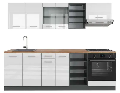 Immagine prodotto di Cucina componibile Vicco R-Line Bianco lucido/antracite 240 cm , PL Rovere, Model 43172
