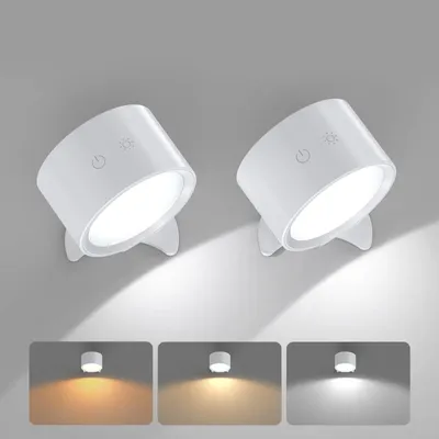 Obrázek produktu pro Úsměvavý žralok, bezdrátové nástěnné lampy, sada 2 kusů, USB nabíjecí nástěnné lampy