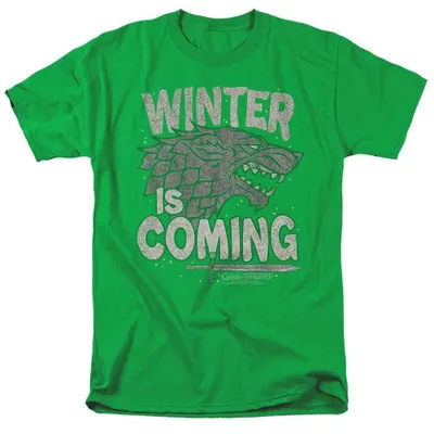 Produktbild von Game of Thrones - "Winter Is Coming" T-Shirt für Herren/Damen Uni TV38365 (M) (Leuchtendes Gelbgrün)