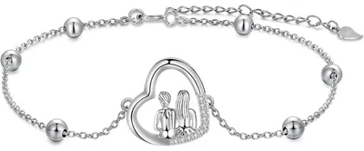 Produktbild von Armband Damen Silber 925 Herz Anhänger Zirkonia 17+4cm