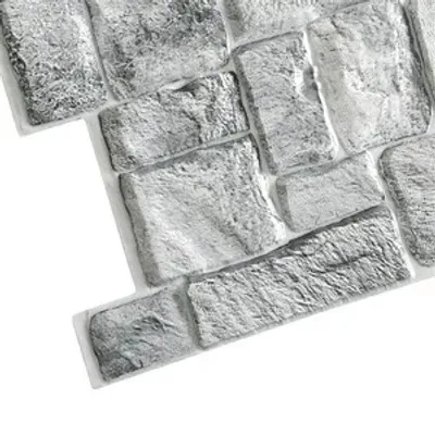 Zdjęcie produktu dla Panele ścienne / sufitowe 3D PCV, Naturalny Szary Kamień, 1 panel, wygląd kamienia | STM