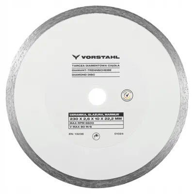 Produktbild von Vorstahl Diamanttrennscheibe Kontinuierlich Keramik 230mm