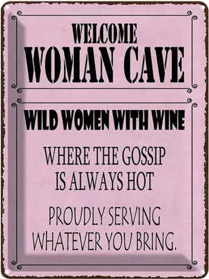 Produktbild von vianmo Blechschild 40x30 cm welcome woman cave wild women Wine