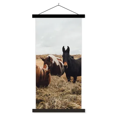 Produktbild von MuchoWow® Textilposter Tiere - Pferd 90x180 cm mit schwarzem Rahmen - Dekoration Wohnzimmer