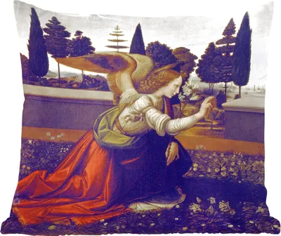 Produktbild von MuchoWow® Zierkissen Sofakissen Wohnzimmer Dekokissen 60x60 cm Die Verkündigung von Leonardo - Leonardo da Vinci - Sitzfläche - Foto Polster
