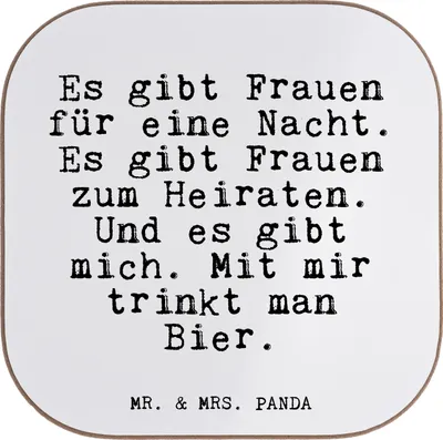Produktbild von Mr. & Mrs. Panda Untersetzer Tasse Es gibt Frauen für... - Weiß - Geschenk, Freundin, Glizer Spruch Sprüche Weisheiten Zitate Lustig Weisheit Worte, Flaschenuntersetzer