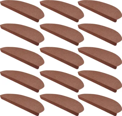 Produktbild von 15er SET StickandShine Stufenmatte in braun halbrund für Treppenstufen, Treppenstufenmatte zum aufkleben