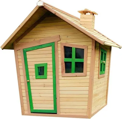 Immagine prodotto di AXI Alice Casa Bambini in legno  | Casetta da gioco per giardino / esterno in marrone & verde | Casetta da giardino per bambini