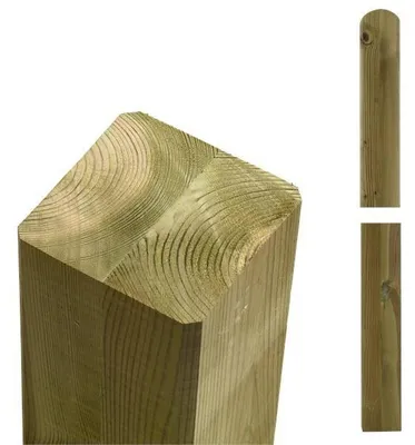 Produktbild von Plus Leimholzpfosten 208 cm 90 x 90 mm druckimprägniert Kopf gerundet