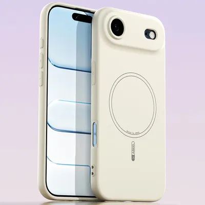 Image de Coque magnétique pour iPhone Air, compatible MagSafe, silicone liquide, résistante aux chocs et aux rayures Beige