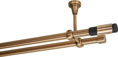 Produktbild von Gardinenstange 120 cm Deckenmontage | Vorhangstange 2 läufig 19mm | Kupfer Antik Vintage-Look Retro-Stil | Paris