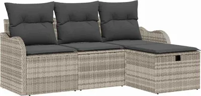 Produktbild von vidaXL Gartensofa-set 4 stk. Poly Rattan