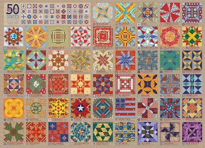 Produktbild von Cobble Hill Puzzle Quiltblöcke 50 Staaten - 1000 Teile Puzzle