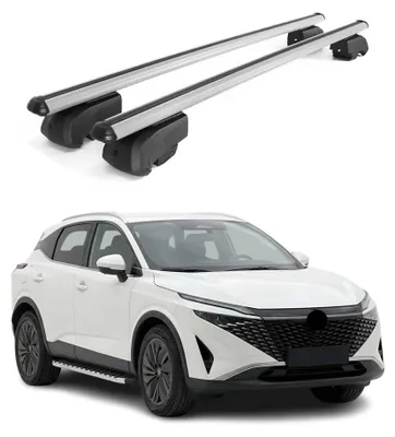 Image de Barres de toit Transversales pour Nissan Qashqai J12 2021-2026 Aluminium Gris 2x, Image générée par une IA