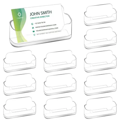 Obrázek produktu pro Solidchoice - 12 kusů držáků na vizitky z plastu, vhodné do kanceláře a na stůl
