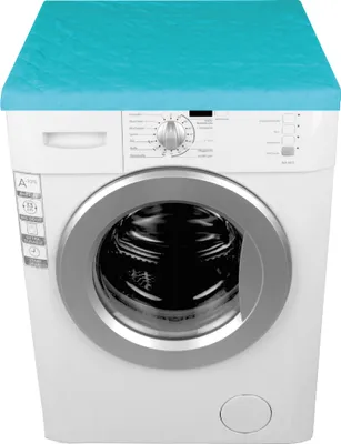 Produktbild von Waschmaschinenbezug mit Gummizug 60x60cm Türkis – Schutzbezug für Waschmaschine & Trockner, rutschfest, waschbar, Diamant-Steppung