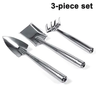 Produktbild von 3 Stück Set Mini Garten Werkzeuge, kleine Handheld Schaufel Spaten Rechen Gartenarbeit Set Kinder Spielzeug für Sukkulenten Kaktus Kräuter Pflanzen